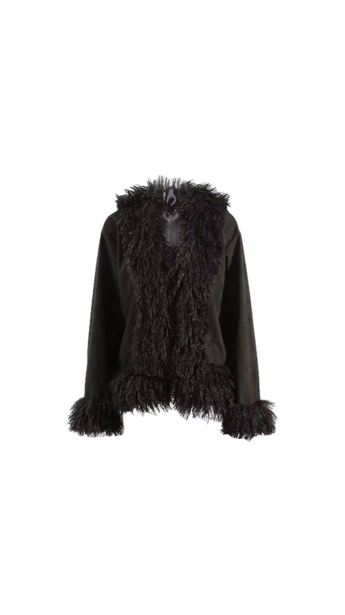 Giacca autunnale con pelliccia dark brown