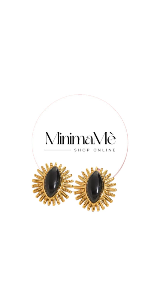 Orecchini fleur oro e nero