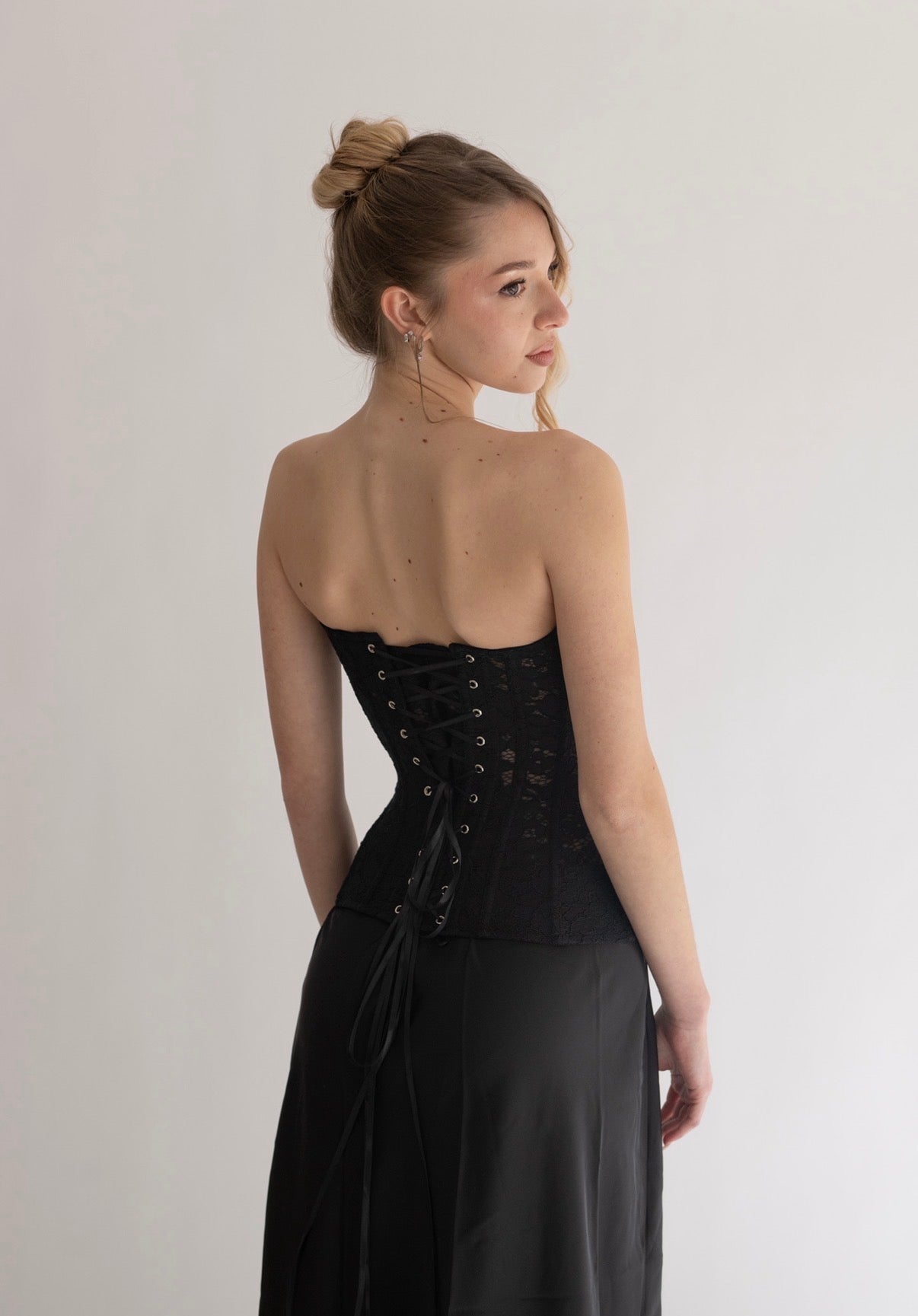 Bustier in Pizzo | Nero Opaco