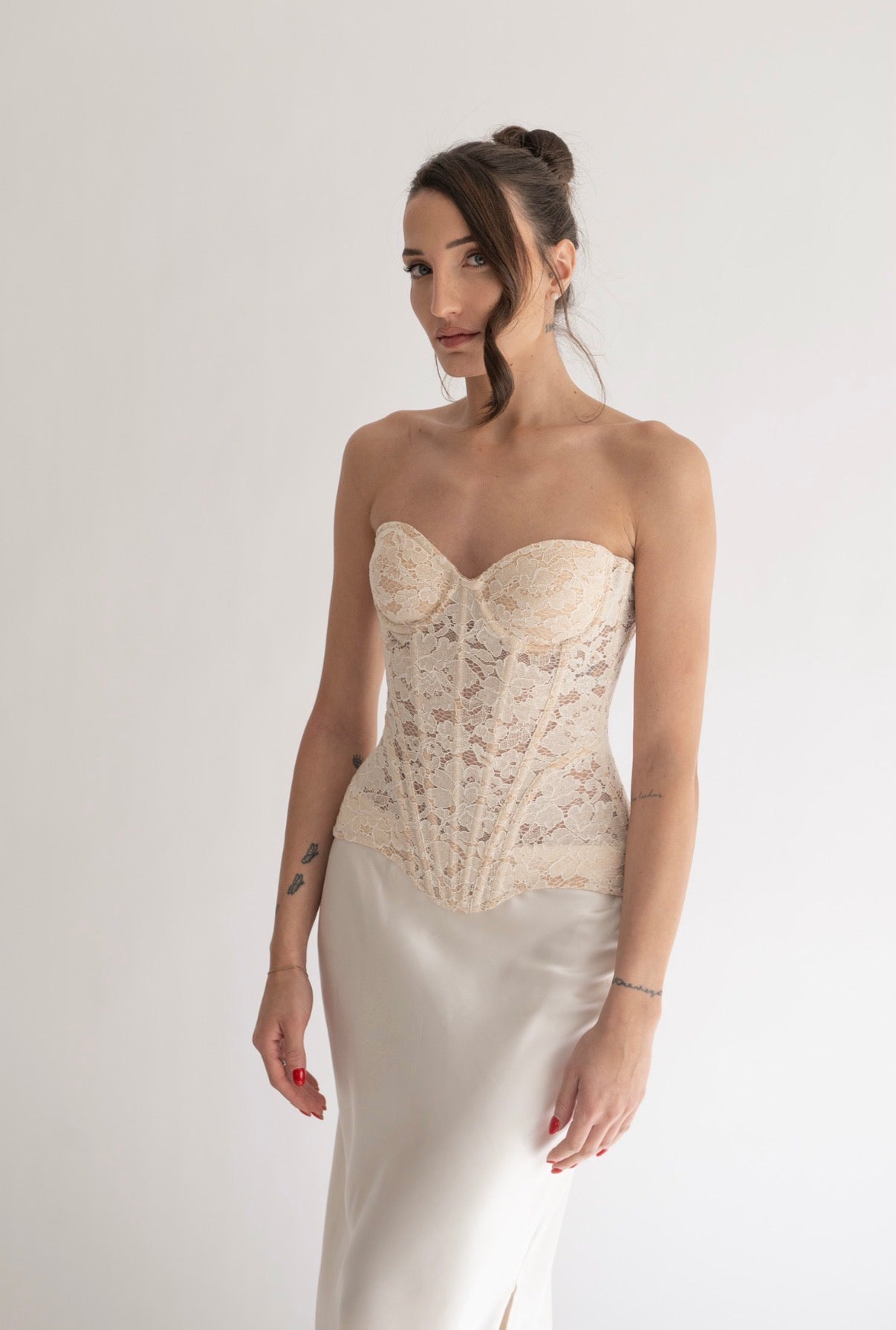 Bustier in Pizzo | Crema Perla