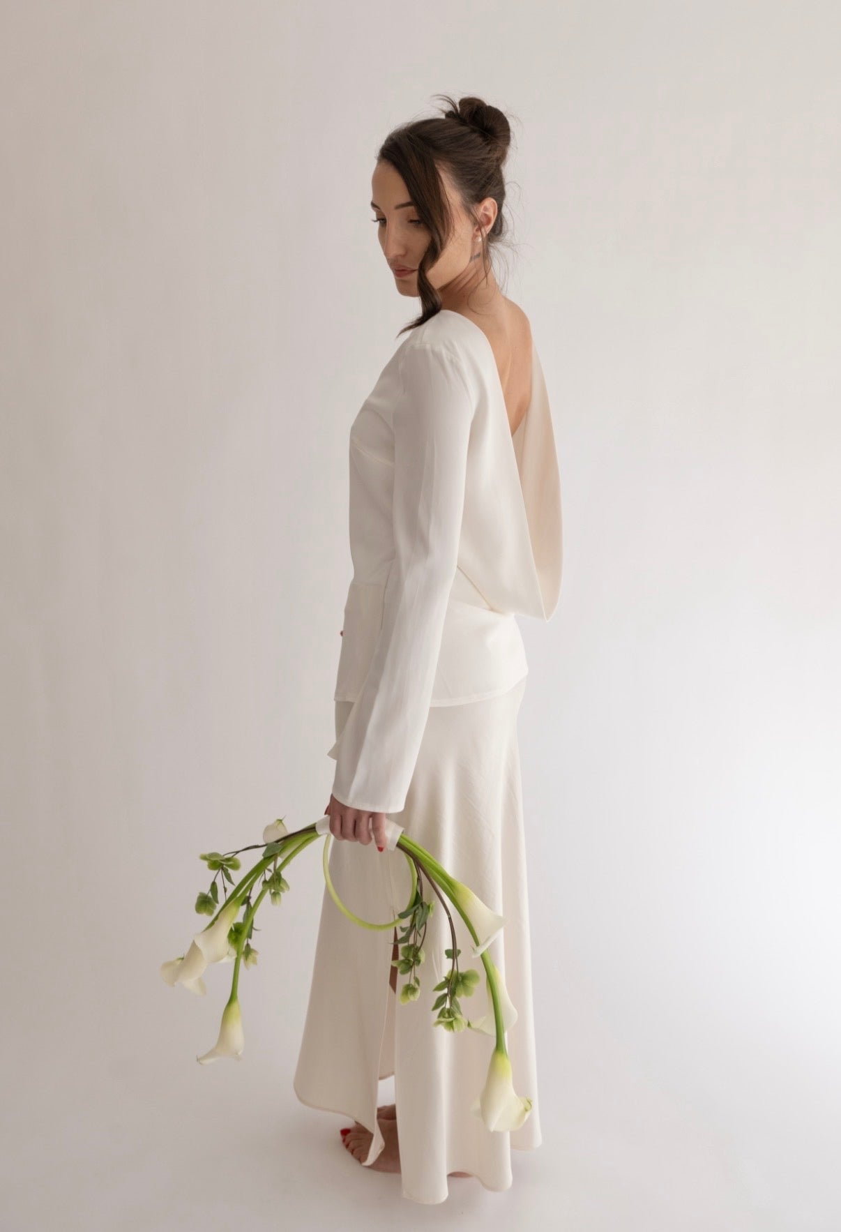 Blusa Effetto Satin con Schiena Scoperta