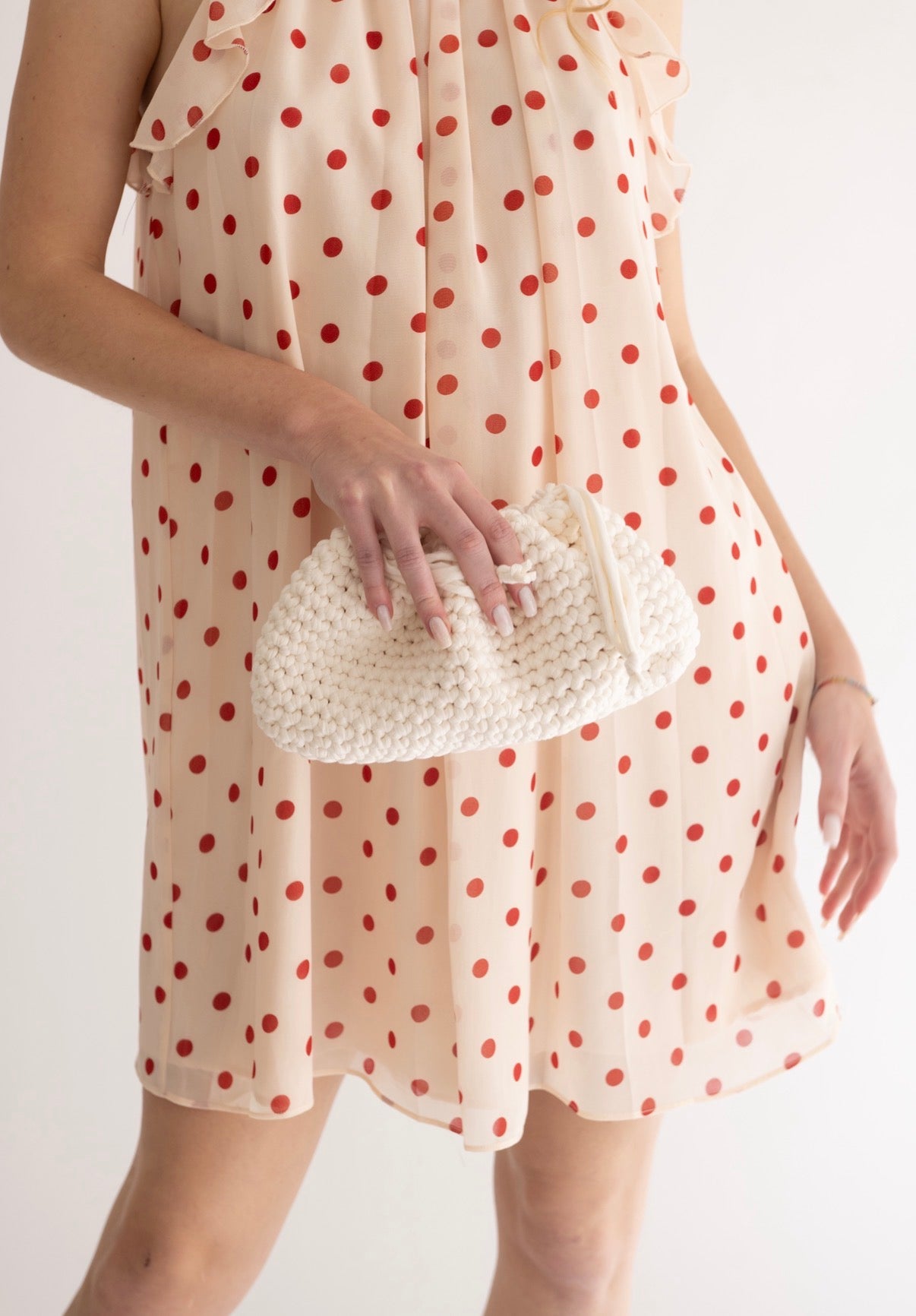 Mini Dress a Pois "Camille" | Rosa & Borgogna